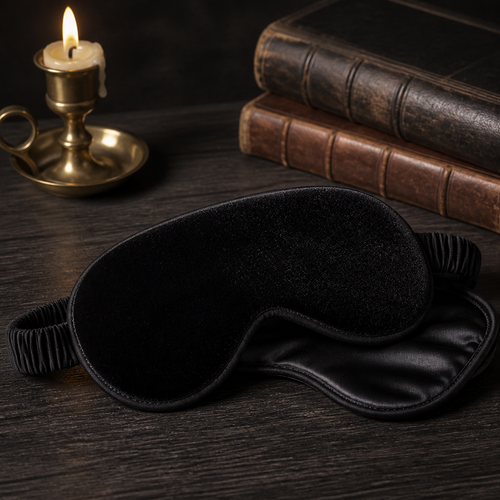 Black velvet sleep mask